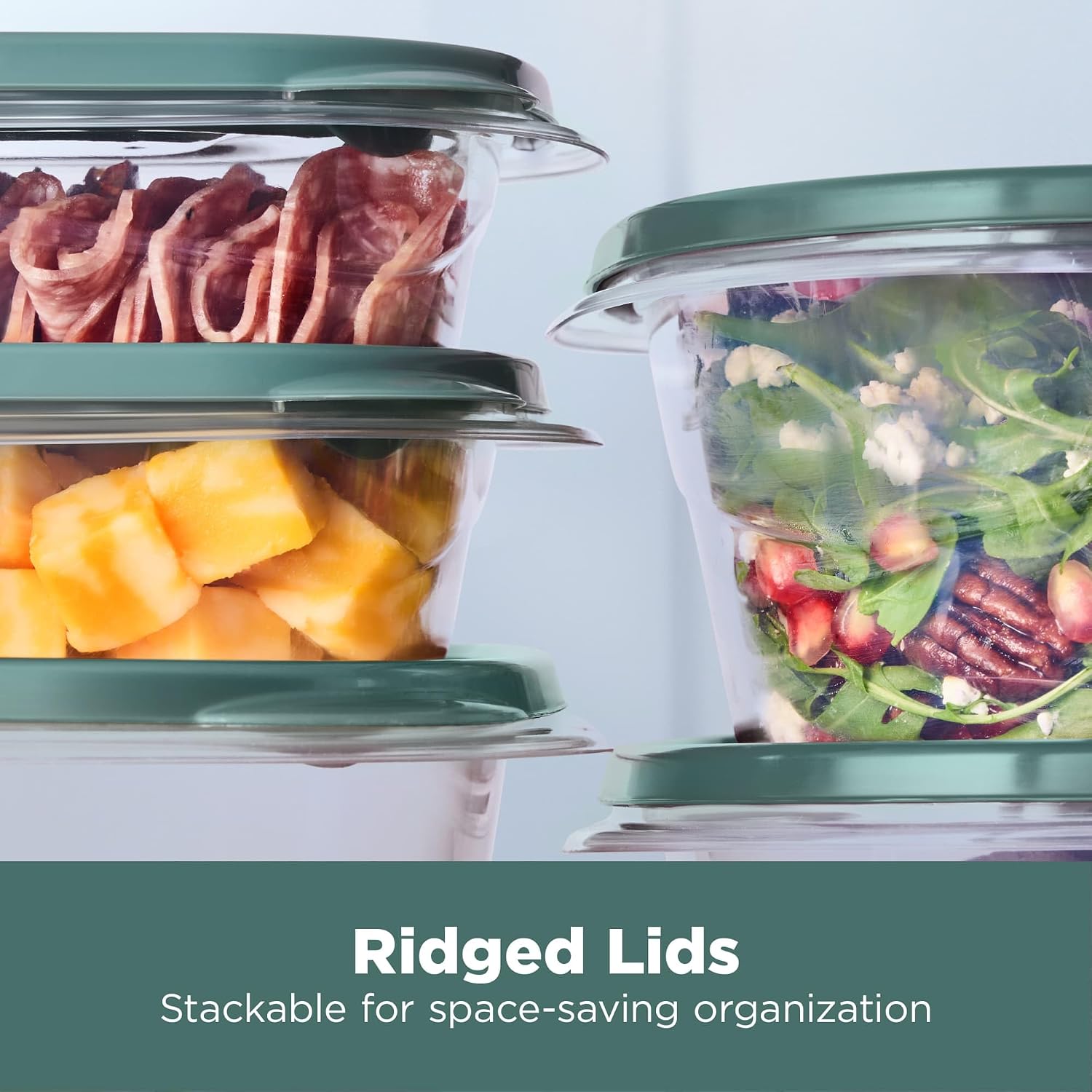 Rubbermaid TakeAlongs Food Storage Containers with Lids, 4-Cup, 3-Pack
