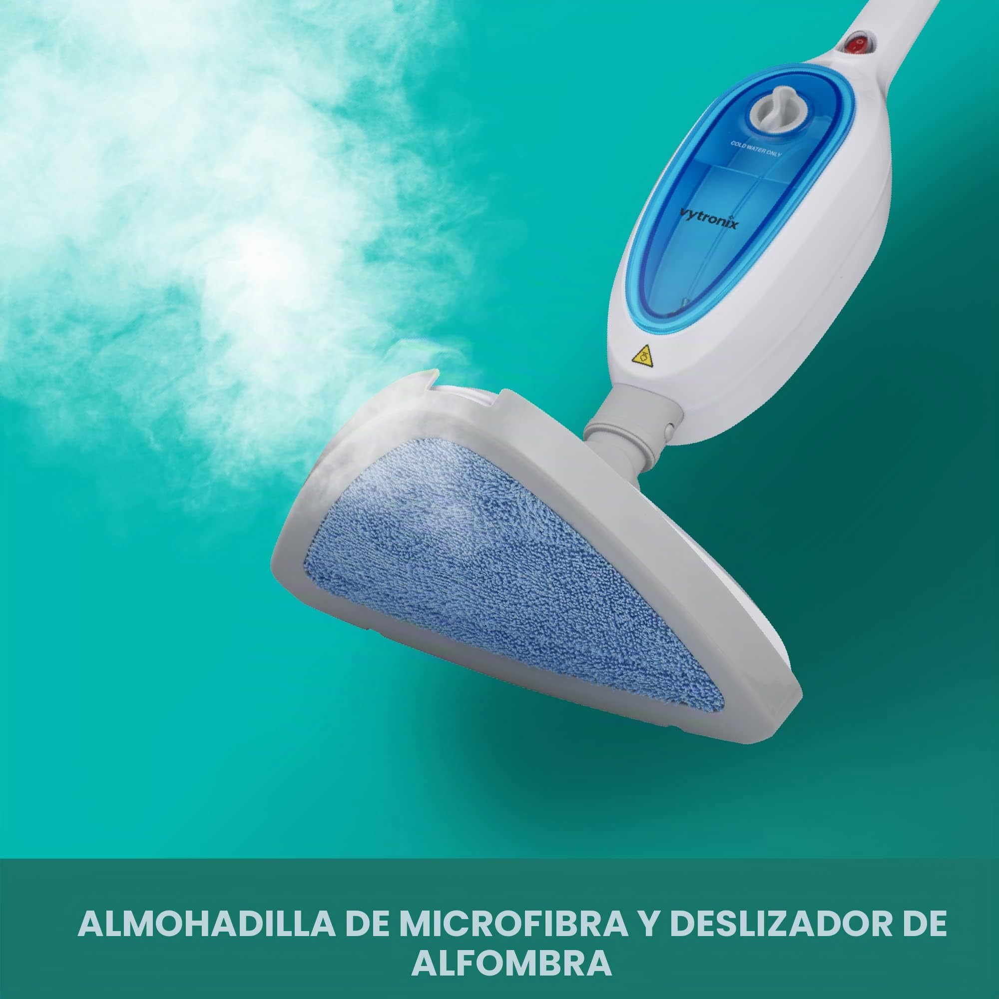 VYTRONIX USM13 10 en 1 Mop limpiador de vapor vertical multifunción | Elimina el 99,9% de las bacterias | Vaporizador para limpiar suelos duros, alfombras, baño, cocina, ventanas, prendas de vestir y