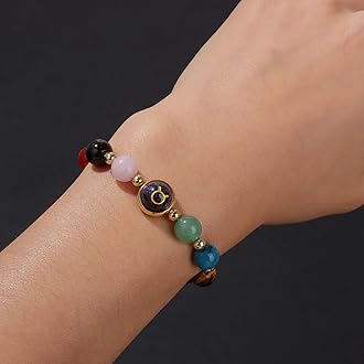 GolbalJew Zodiac Bracelets for Women 12 Constellations Healing Crystal Stone Beads Bracelet Birthday Zodiac Gifts Horoscope Spiritual Bracelet
