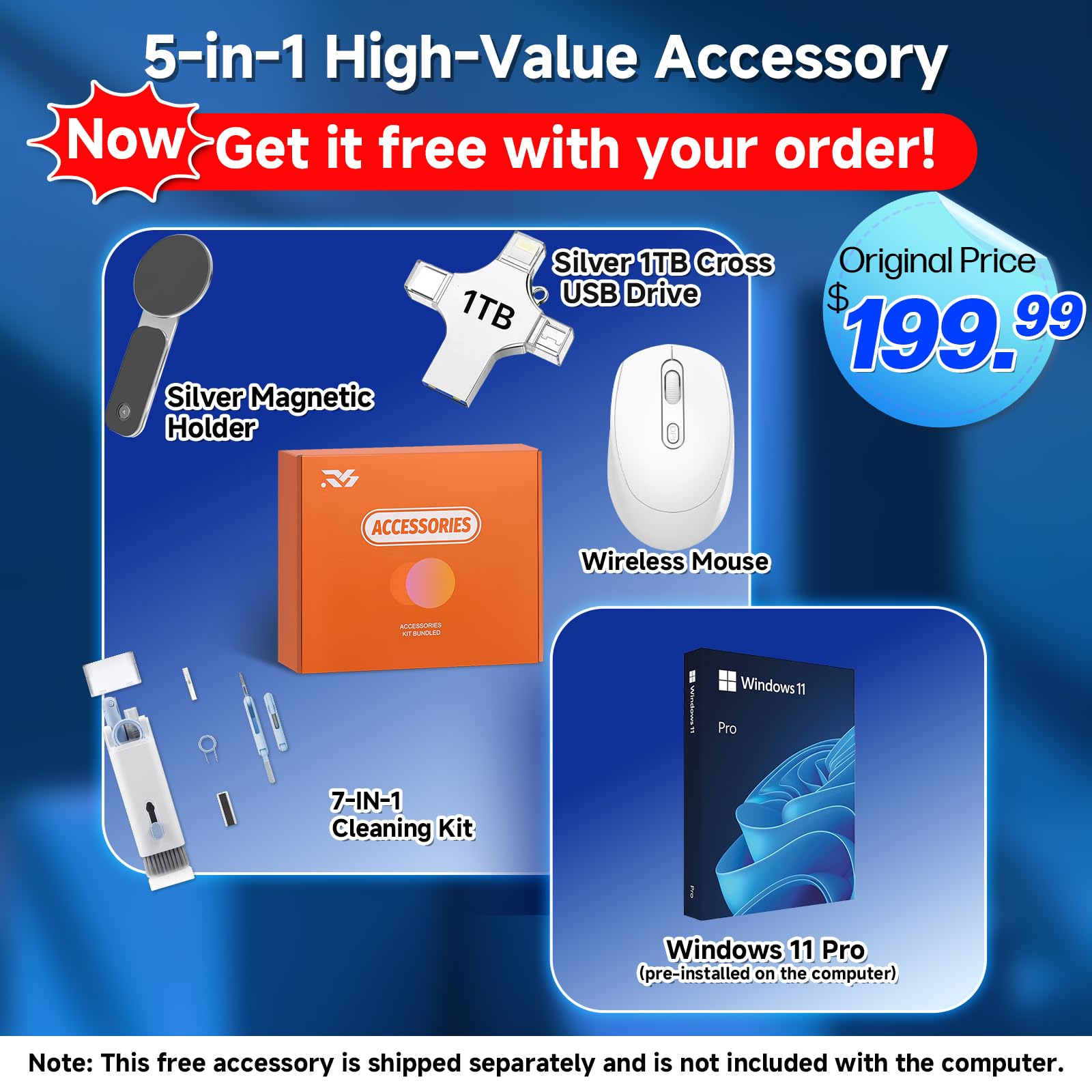 HP All in One Desktop Computer for Home, Intel Celeron J4025, 21.5 inch FHD Anti-Glare, WiFi 6, 16 GB DDR4, 512 GB SSD, 1TB USB Flash Drive, Home PC, Wired KB & Mouse, Windows 11 Pro, W/Accessories