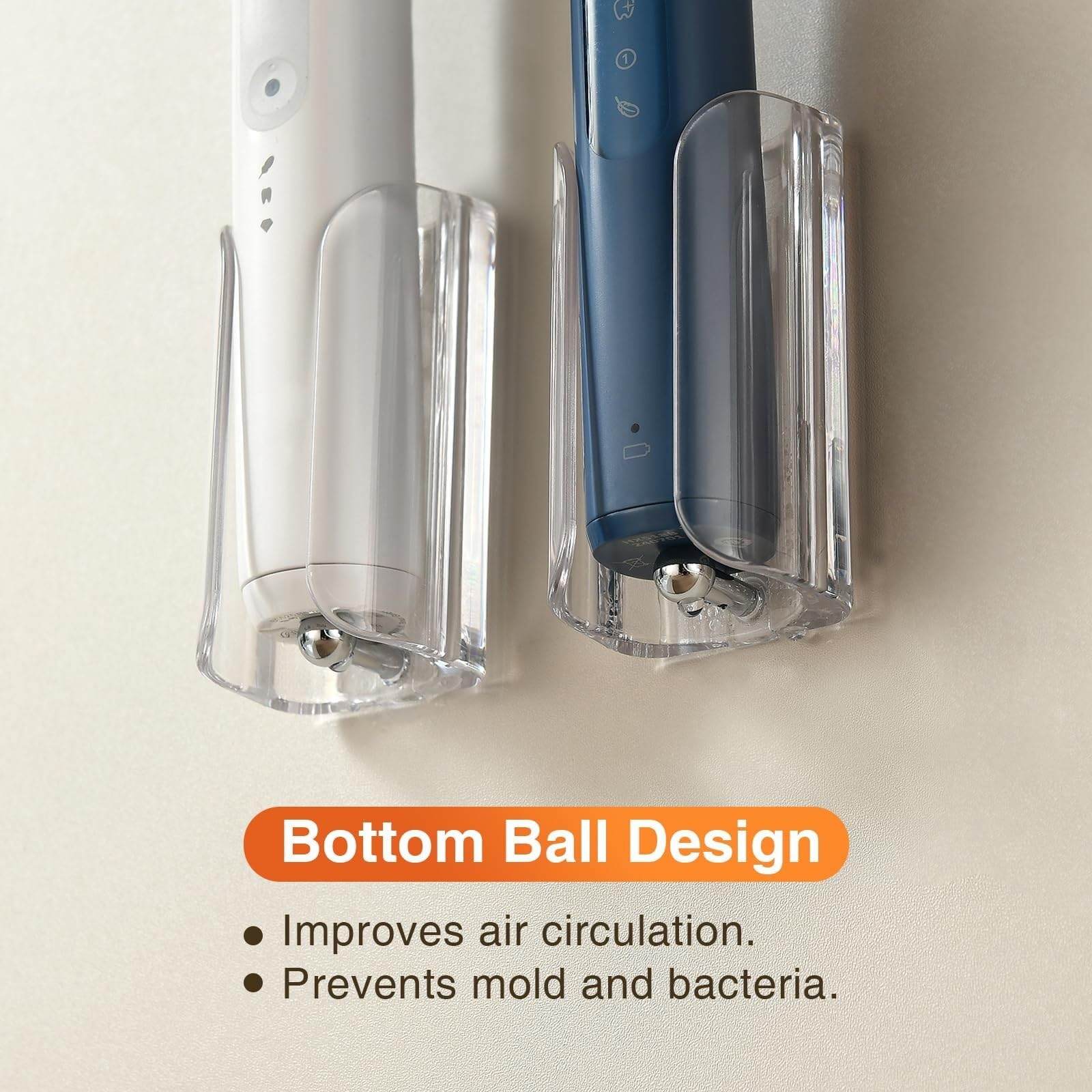 Portacepillo Dientes Soporte Adhesivo For Cepillos De Dientes Montado En La Pared, Estante Almacenamiento For, Encimera Baño Organizador(3packs)