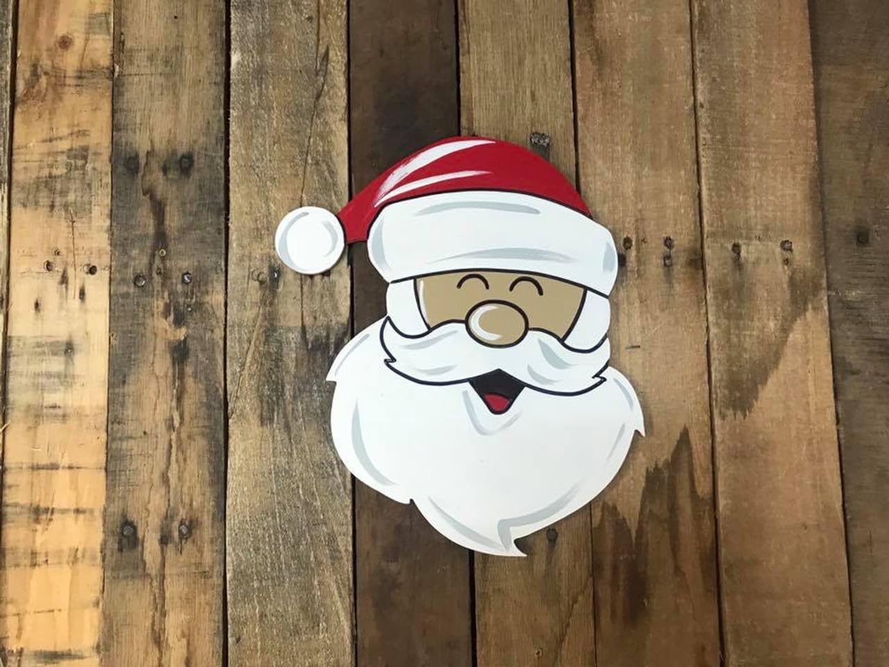 Santa Head, Unfinished Wooden Craft, Paint by Line