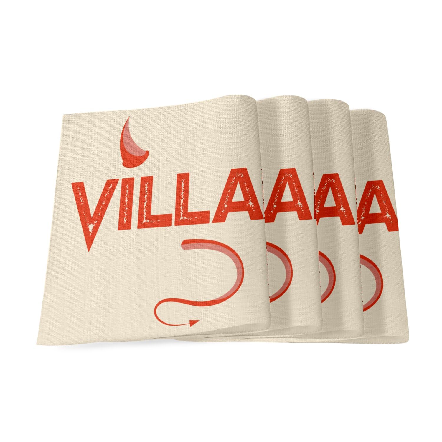 Set de table en lin grand format rectangulaire Villain Demon Naughty Cute 40x28,5 cm