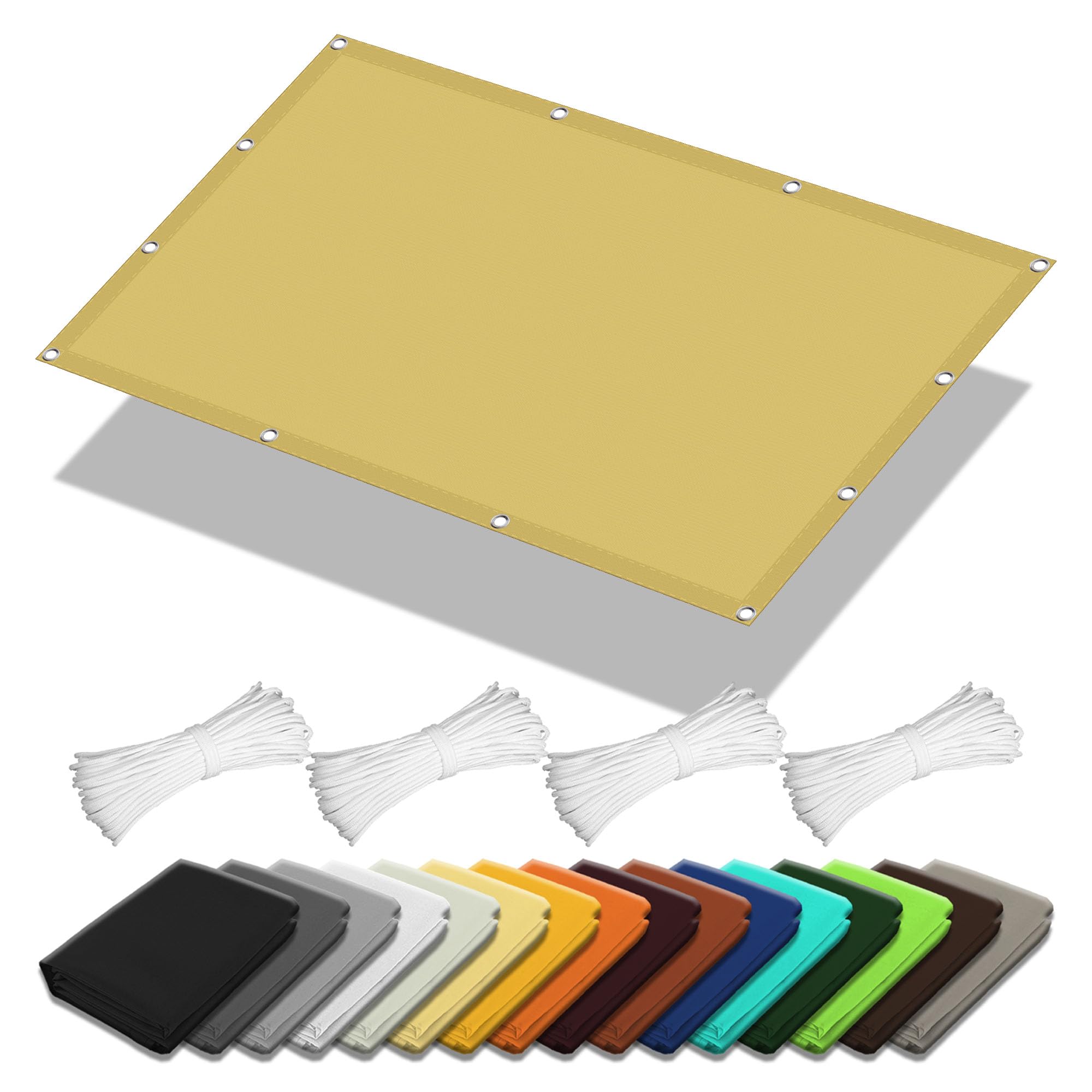 Voile d'ombrage de 6 x 6.5 m anti-chaleur pour stopper 98% des UV sur la terrasse