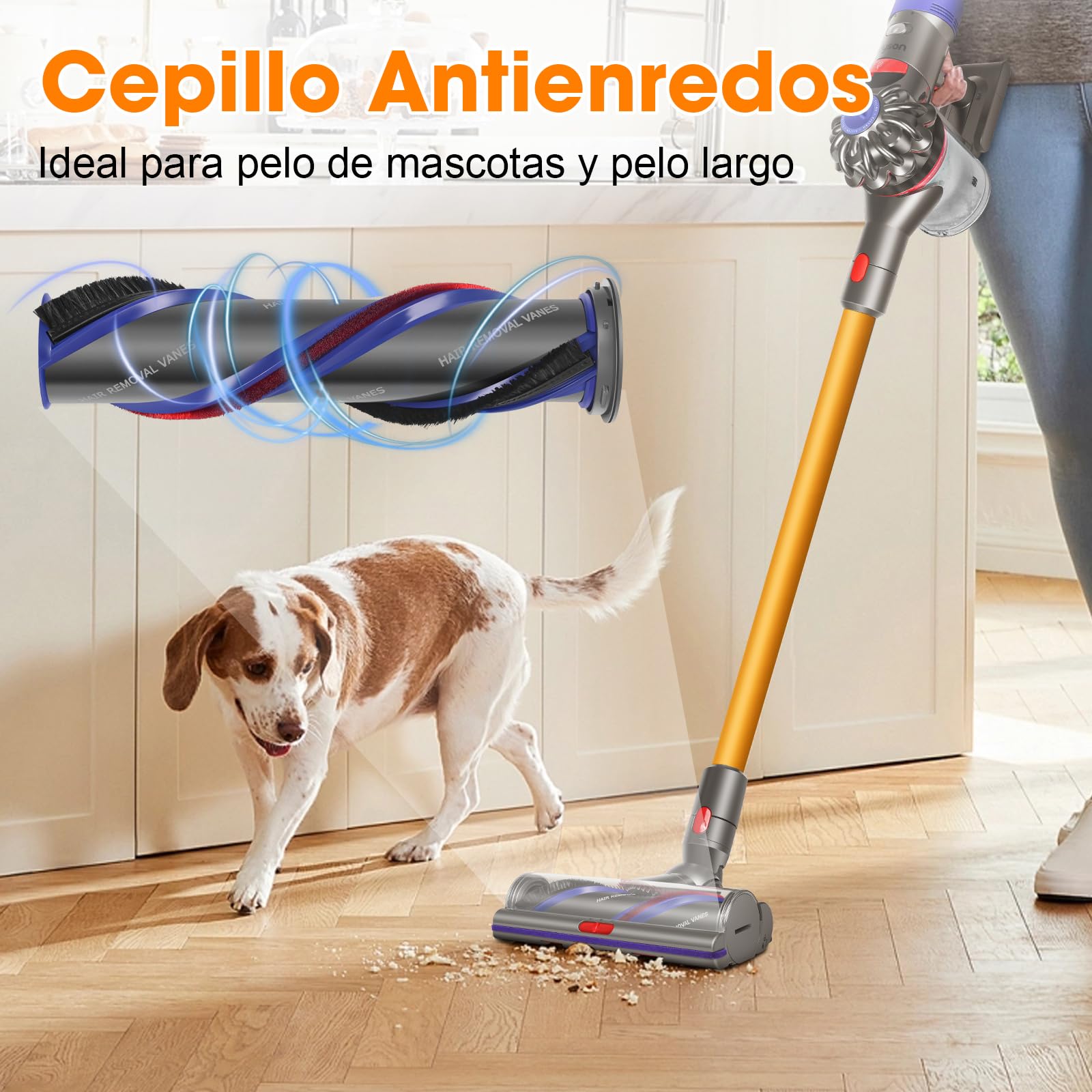 V11 V8 Cepillo High Torque para V11 V8 V15 V10 V7 Cepillo Cabezal | Motorizado Cepillo para Recambio Repuestos Suelos Alfombras y Suelos Duros Ajuste del Flujo de Aire