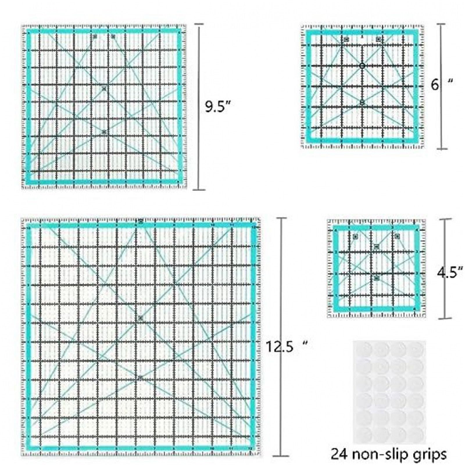 4 plantillas de costura acrílicas multifuncionales para acolchar, patchwork, medición de tela y herramientas de manualidades, plantilla de edredón acrílico, plantillas de reglas, plantillas
