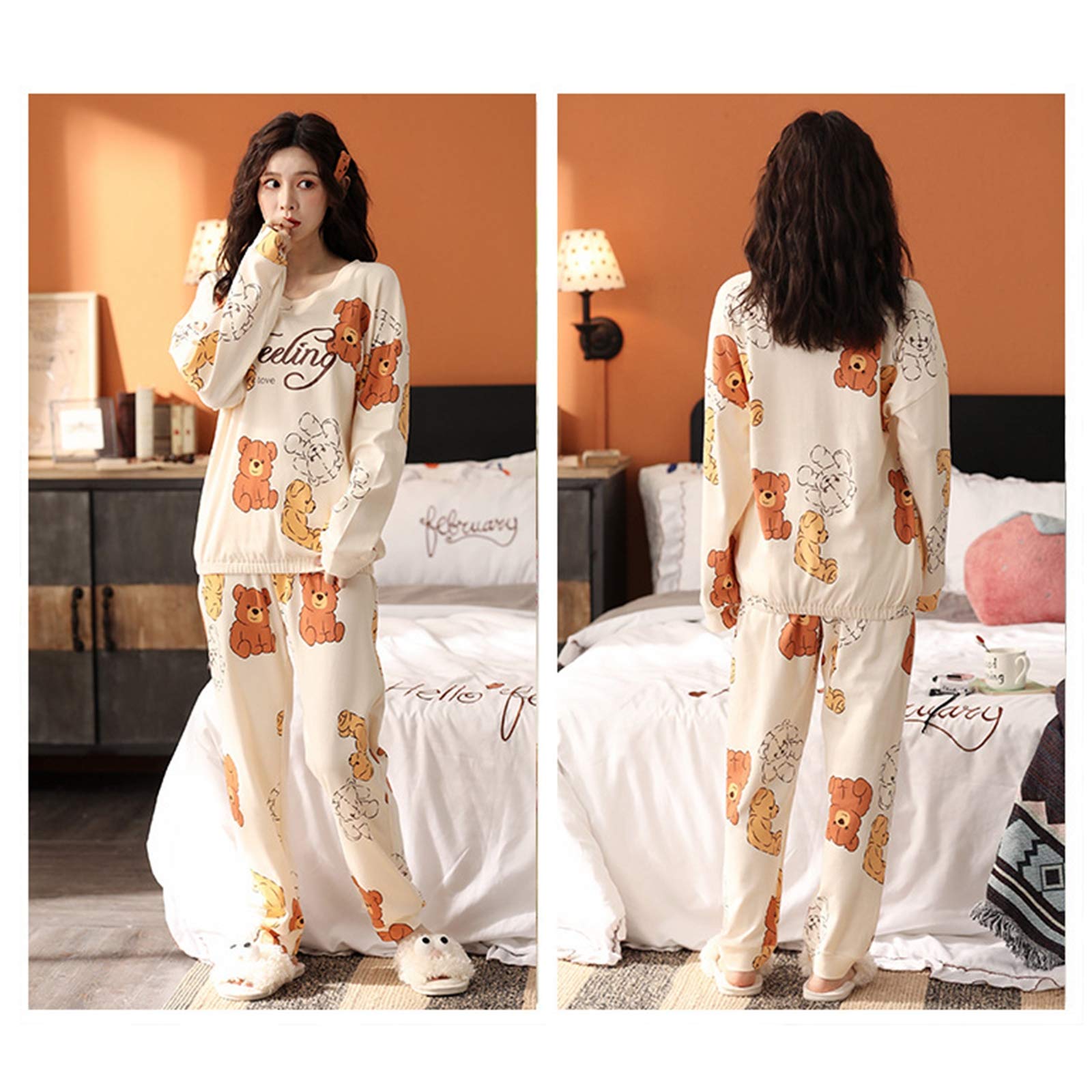 Set di pigiami in satin a maniche lunghe per donna, pantaloni corti, abbigliamento da casa, due pezzi, pigiama in seta - Cina Sleepwear e LOUNGEWEAR prezzo