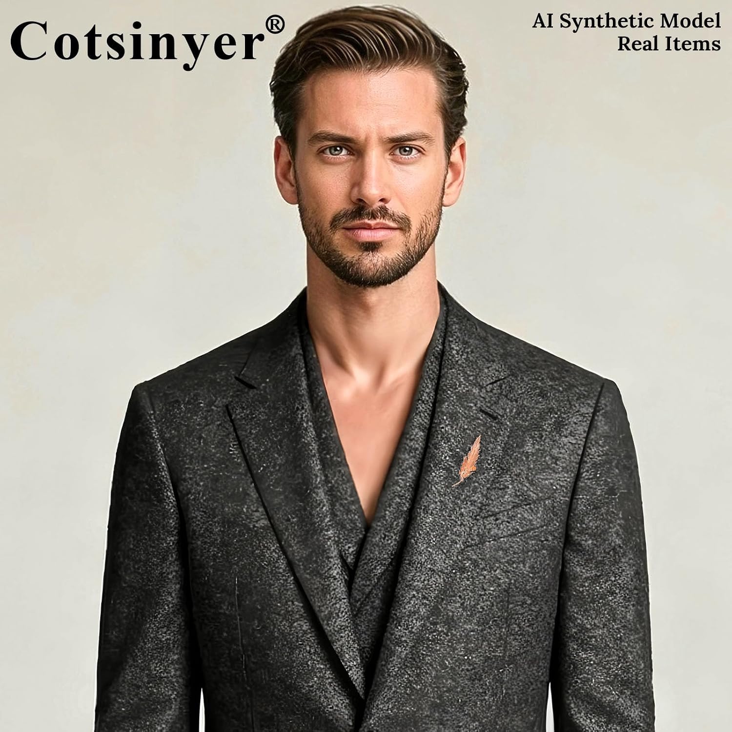 Small Rose Flower Feather Brooch Pin, Lapel Pin Men Women Suit image 5