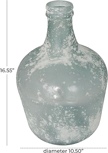 Vista 13 de Deco 79 18221 Jarrón ancho de vidrio, 10 x 17 pulgadas (25.4 x 43.18 cm)