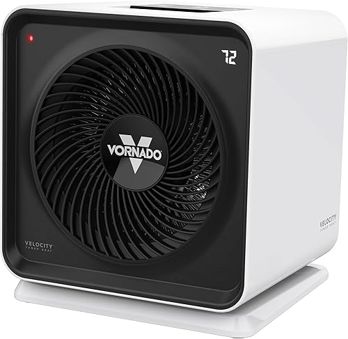 Vornado Velocity CUBE 5S - Calentador de espacio para toda la habitación con base giratoria, uso en interiores, circulación de calor vórtice,