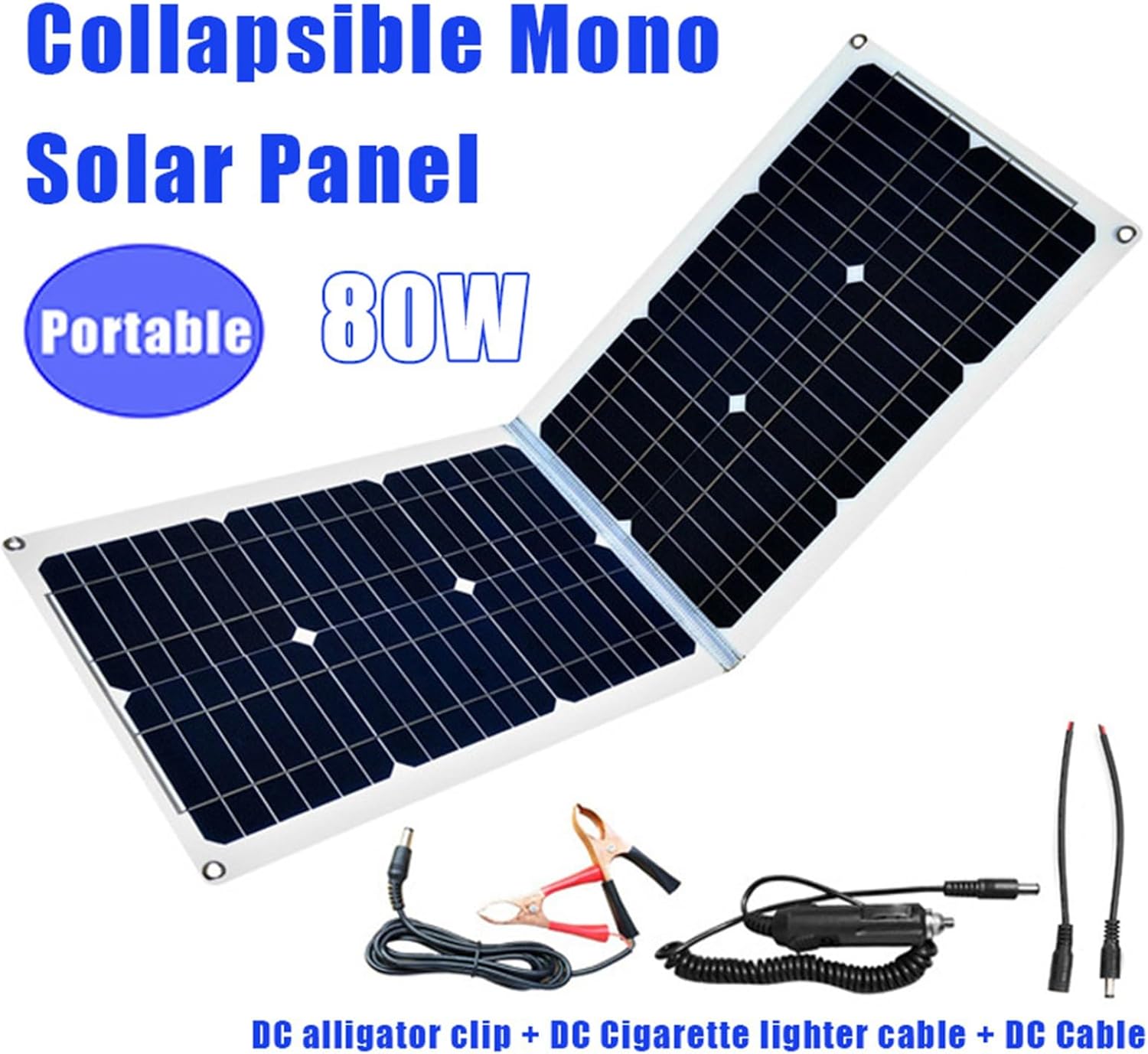 4000W Solar Power Kit with Inverter, 50A Charge Controller, 80W Foldable 18V Solar Panel for Off-Grid Home Backup, 12V to 220V (Black, Portable, Efficient)