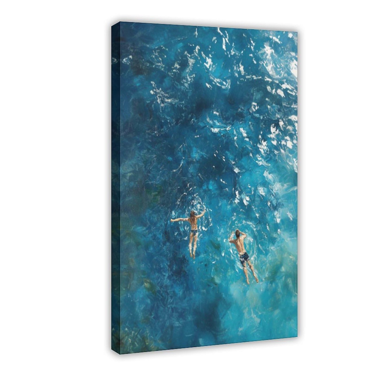 Bareronor Abstract Diving in The Canvas Poster Bedroom Decor Landscape Office Room Decor Gift 20" L X 30" W