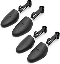 2 Pairs Plastic Adjustable Length Men Shoe Tree Shoe Stretcher Boot Holder Organizers Boot Holder Support Practical Portable Travel Shoe Sports Shoes Shaper with Tension Spring Coil (Black)