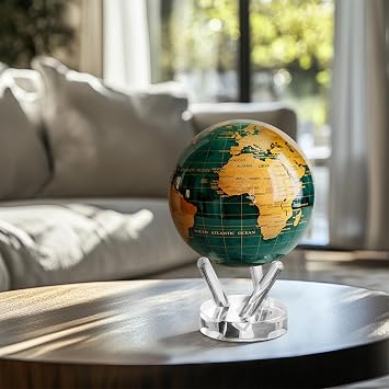 MOVA Self Rotating Globe, Emerald Green and Gold Signature (6)