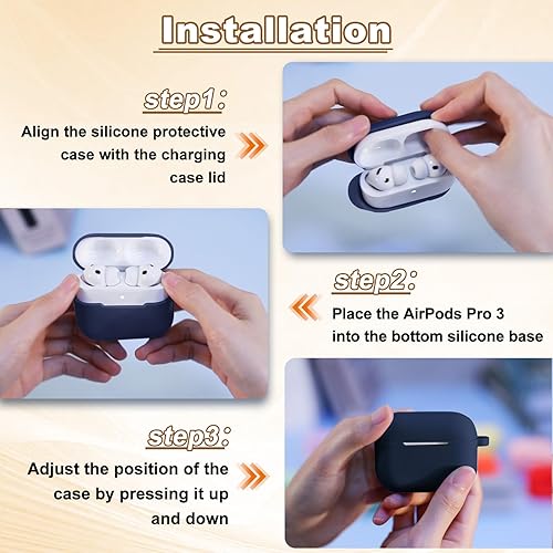 Miniatura 2 de MILPROX AirPods Pro 2 funda, funda protectora con llavero de correa de silicona, a prueba de golpes, funda delgada suave, accesorios para AirPods