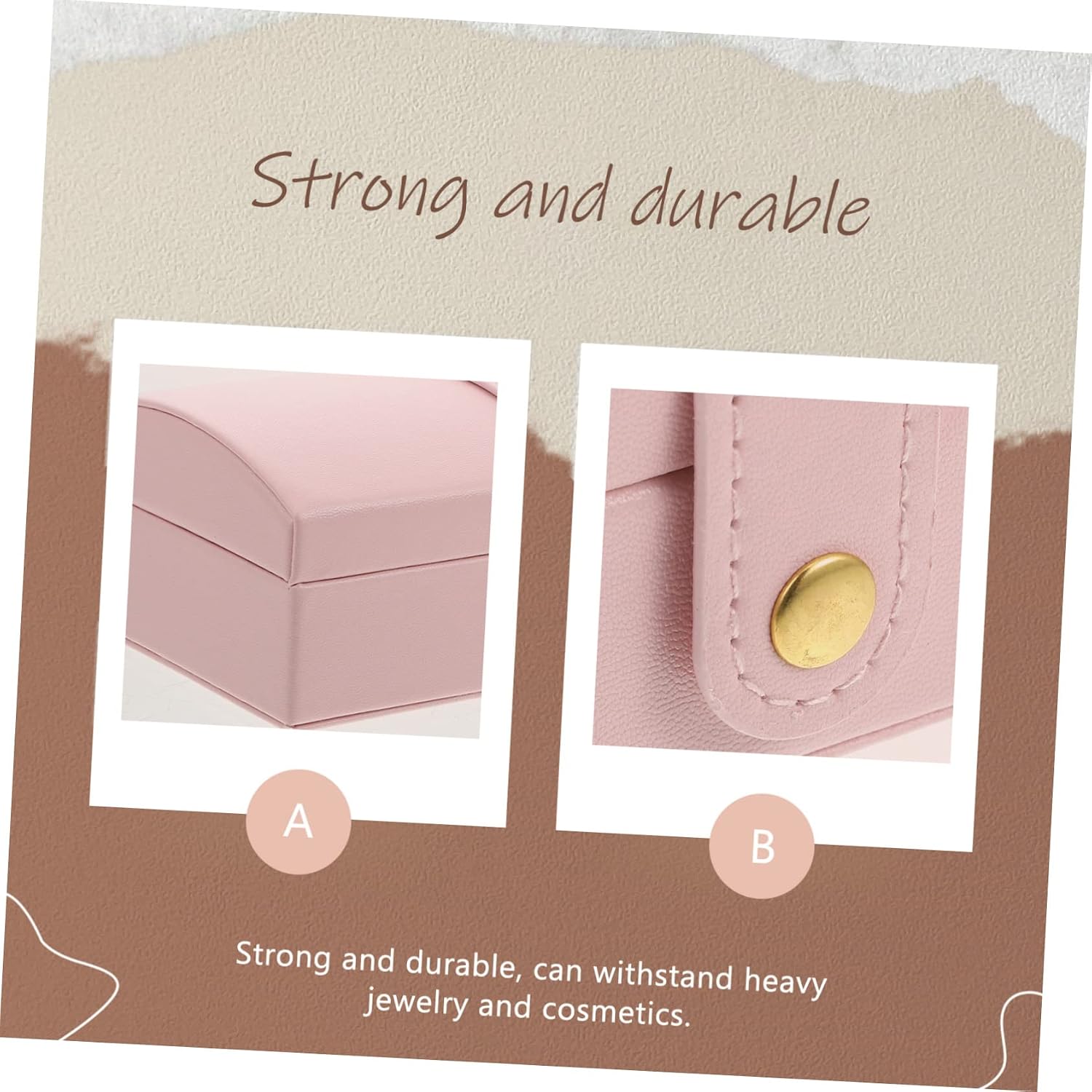 1pc Box Jewelry Box Jewelry Organizer for Women Travel Decor Vanity Tray Earrings Organizing Case Earrings Display Holder Ring Display Stand Travel Jewelry Pink Flocking Cloth (Pink) image 4