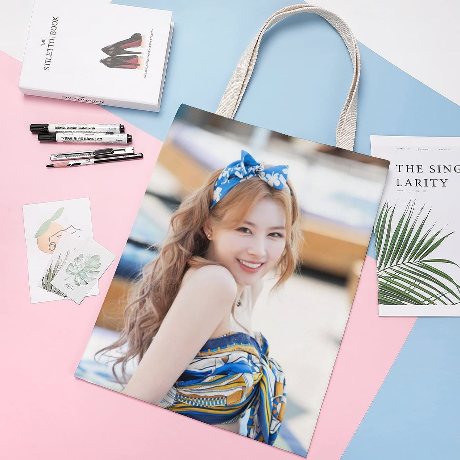 Amazon.co.jp: TWICE サナ トートバッグ ハンドバッグ キャンバス