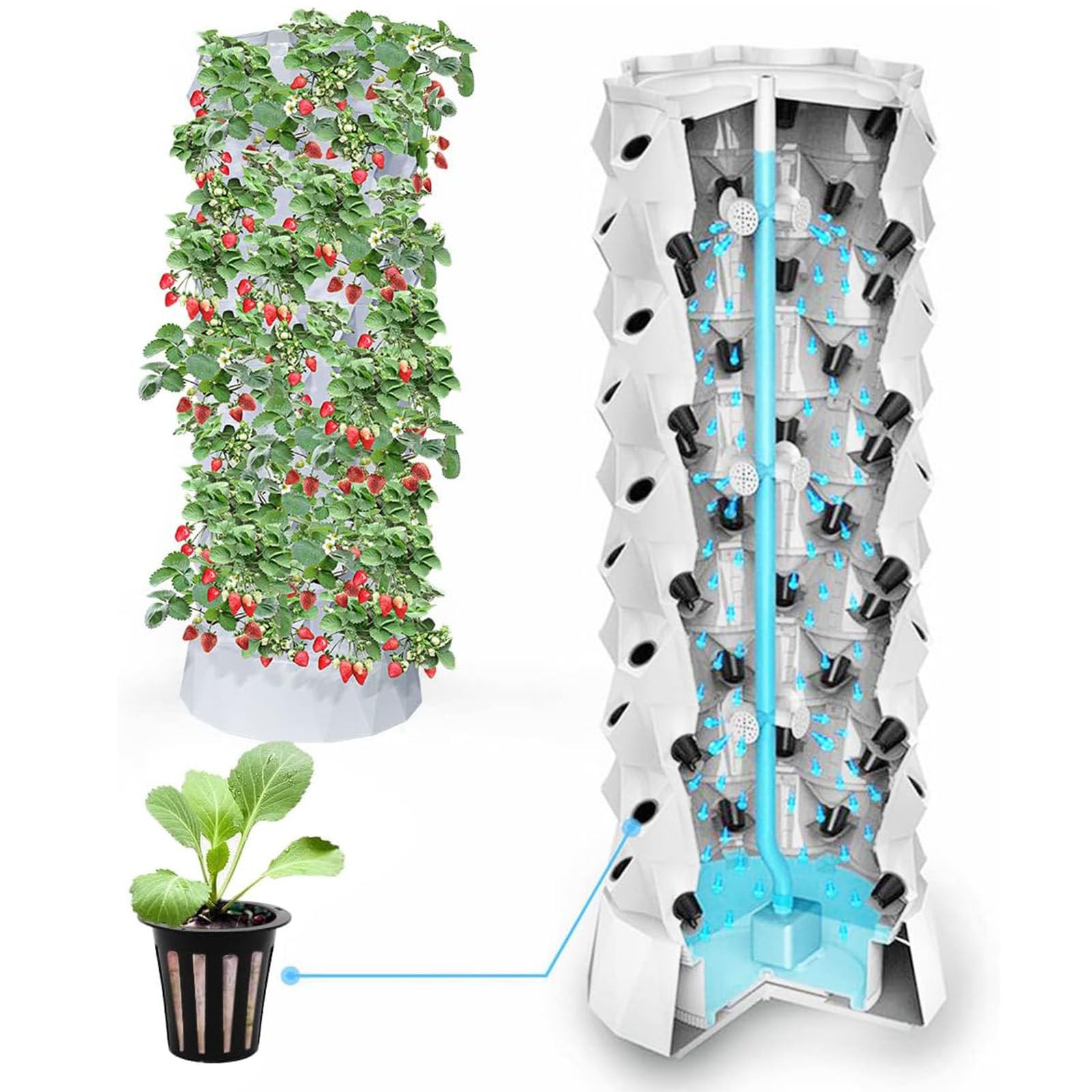 Hydroponics Tower System Uprawy Wewnętrznej 48/64/80 Roślina 10floors