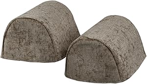 Crushed Velvet Chenille Pair Of Standard Round Ar Caps Soft Touch Sofa