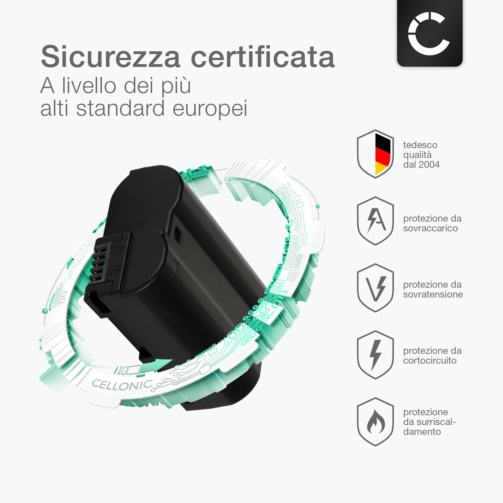 CELLONIC, Batteria per fotocamera compatibile con Nikon D850, D750, D7500 (2000mAh, 7V) 1x