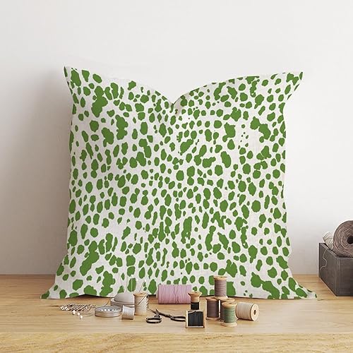 Miniatura 4 de MangGou Funda de almohada con estampado de leopardo y guepardo, funda de cojín asiática de 20 x 20 pulgadas, funda de almohada decorativa verde,