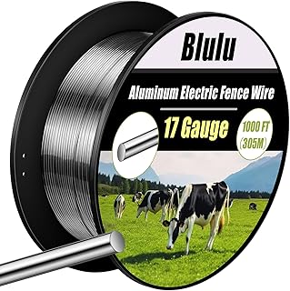Blulu 17 Gauge Aluminum Electric Fence Wire 1000 ft Aluminum Garden Electric Fence Magnesium Alloy Chicken Wire, High Conductivity and Durability