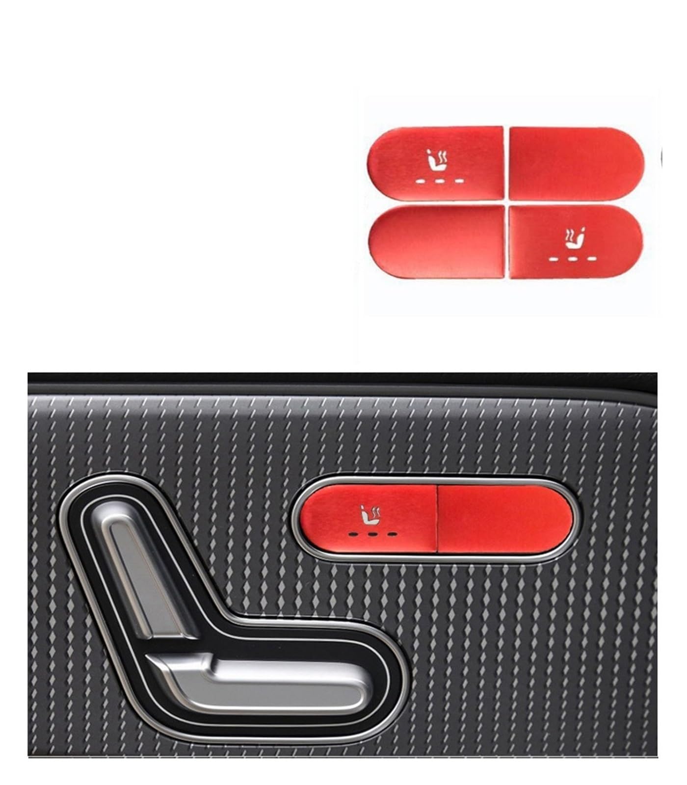 Car Interior for Benz A B C E for Class W177 W247 W205 W213 for GLE W167 for GLB X247 for GLA H247 for C118 Car Seat Button Cover Stickers(A Model Red)