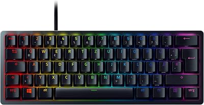 Razer Huntsman Mini (Red Switch) – Kompakte 60% Gaming Tastatur (Lineare Optisch-Mechanische Switches, Doubleshot PBT-Tastenkappen, Abnehmbares USB-C Kabel) QWERTZ DE-Layout | Schwarz