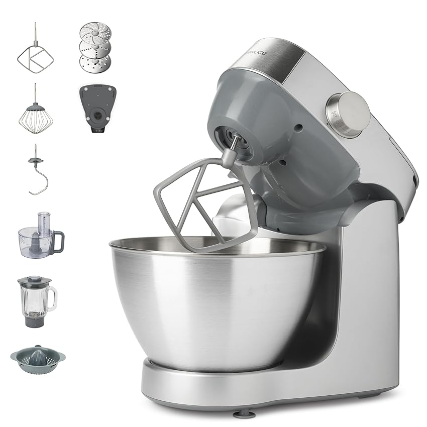 Immagine del prodotto Kenwood Prospero+ KHC29A.O0SI Robot da Cucina, Ciotola in Acciaio Inox da 4,3 L, Incluso Set Accessori 10 Pezzi con 3 Ganci e Fruste, Frullatore Vetro, Food Processor 3 Dischi, Spremiagrumi e Bilancia