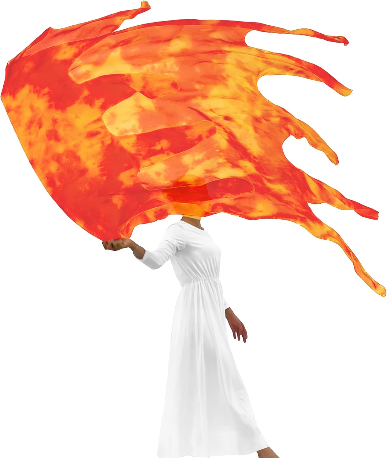 Wuchieal Consuming Fire Worship Flags, Holy Fire Worship Flag, Holiness Church Praise Dance Flags (Red&Yellow, Large)