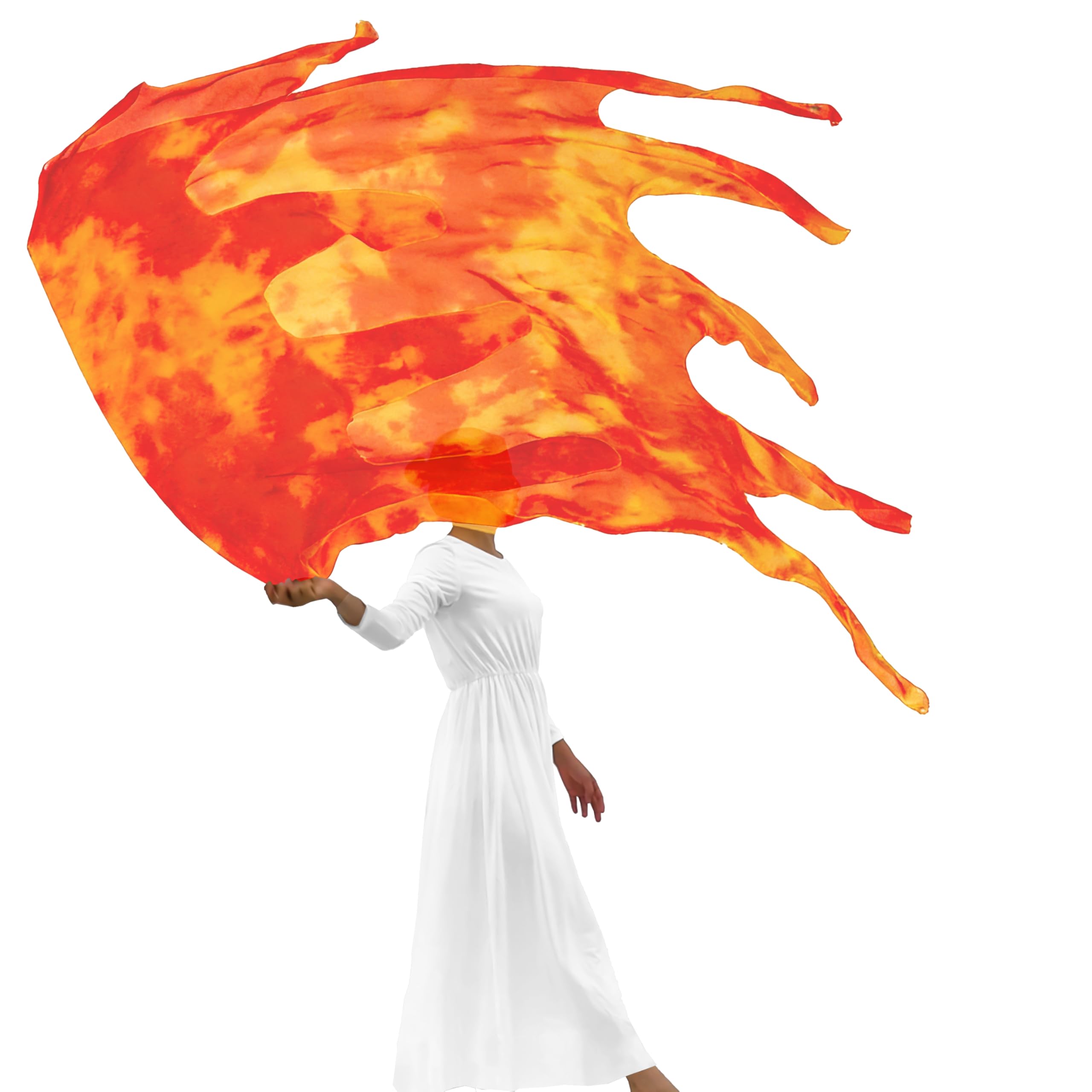 Drapeaux de culte du feu sacré de sainteté double couche en satin fluide