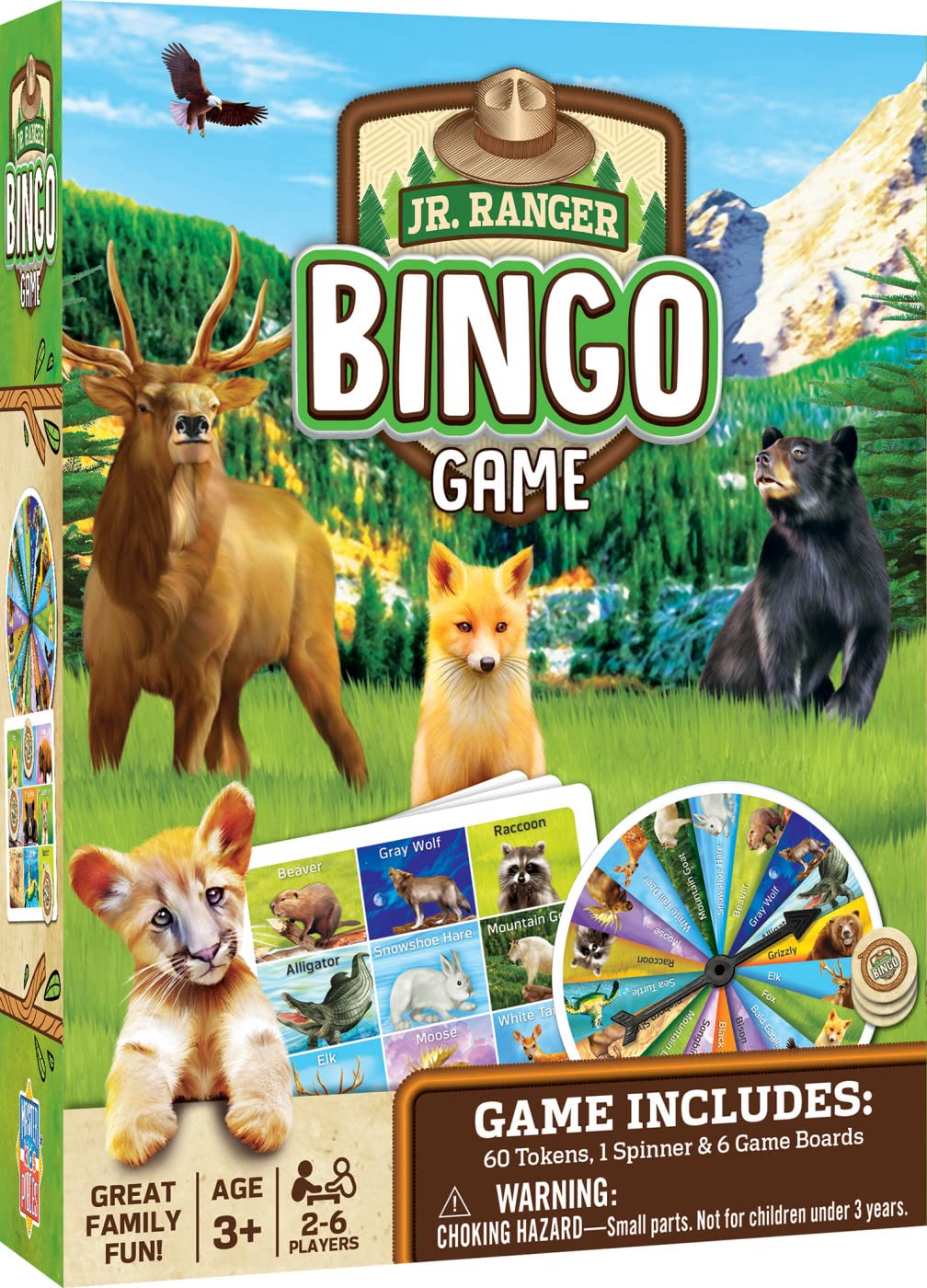 MasterPieces Officially Licensed Games - Jr Ranger Bingo Game - Tabletop Game for Kids & Family
