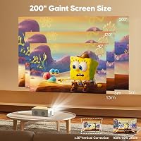 AKATUO 8500 Lumen Mini Projektor Bluetooth 5.1 - Hordozható LCD Házimozi, Full HD 1080P Támogatással, 200" Képméret, Okostelefonnal Kompatib 5