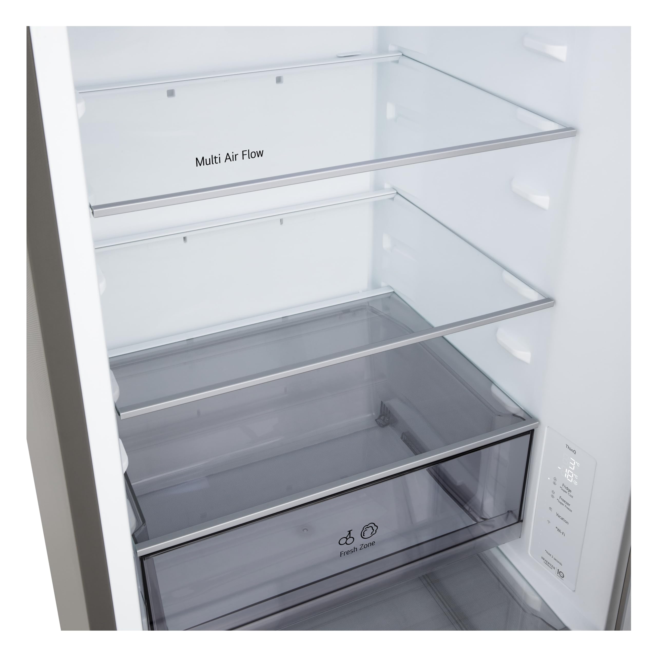 LG GBBSJ2CCPY Frigorifero Combinato Larghezza 60 cm Fit & Max, Classe C, Raffreddamento Ottimizzato con AI Saving, Total No Frost, Door e Linear Cooling, 375 L, Wi-Fi, Smart Inverter, Prime Silver
