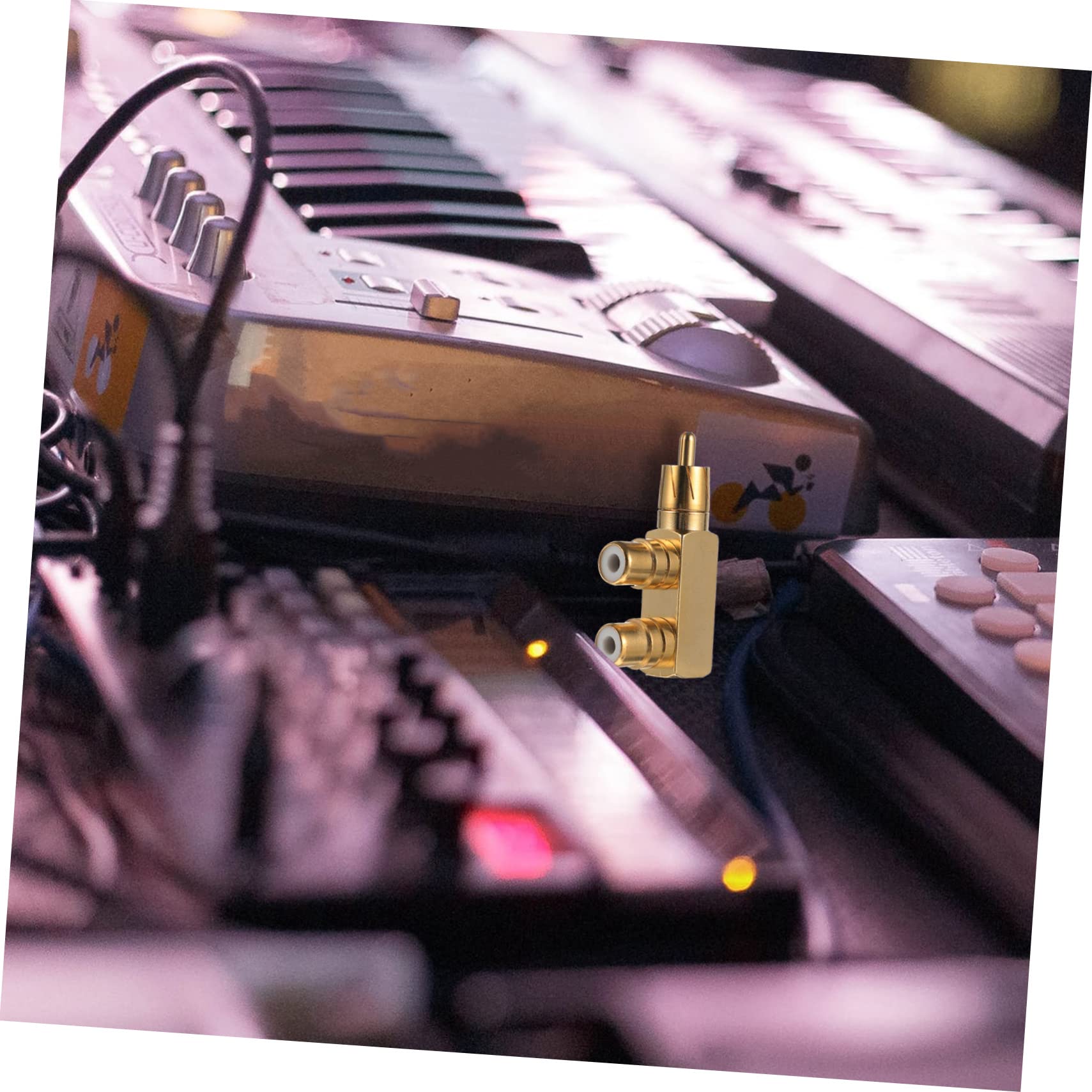 Mikikit 6pezzi Adattatore Audio Splitter Placcato Con Angolo Di Gradi Connettore Audio Per Tv Amplificatori Per Subwoofer