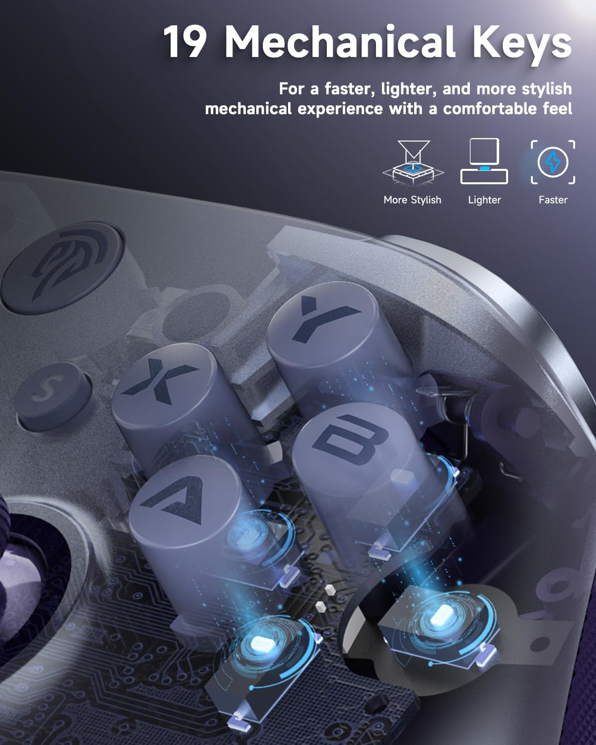 EasySMX X10 PC Controller mit Hall Triggers und Joysticks, Bluetooth Wireless Controller, mechanische Tasten, kein Drift, kompatibel mit PC/Switch/Steam