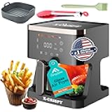 APSARAS USA Air Fryer Glass, 5.2QT Convection Oven Glass Air Fryer Non Toxic, Transparent Fry Bowl | Cook Shrimp, Steak, Fries, Wings, Chicken & More | Precise Temperature Control & Time