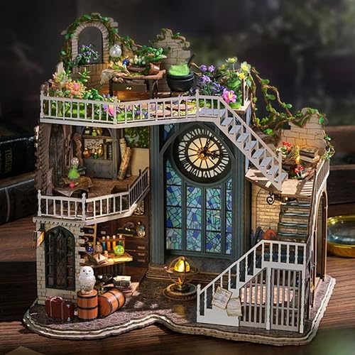 Miniatura 8 de Kisoy Casa de muñecas en miniatura con kit de muebles, modelo de casa hecha a mano para adolescentes y adultos regalo (William' s Magic House)