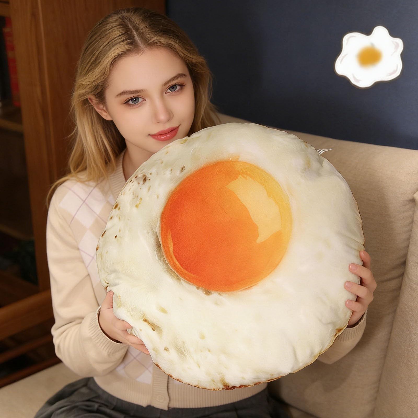 Peluche, Simpatico peluche a forma di uovo, cuscino imbottito realistico con