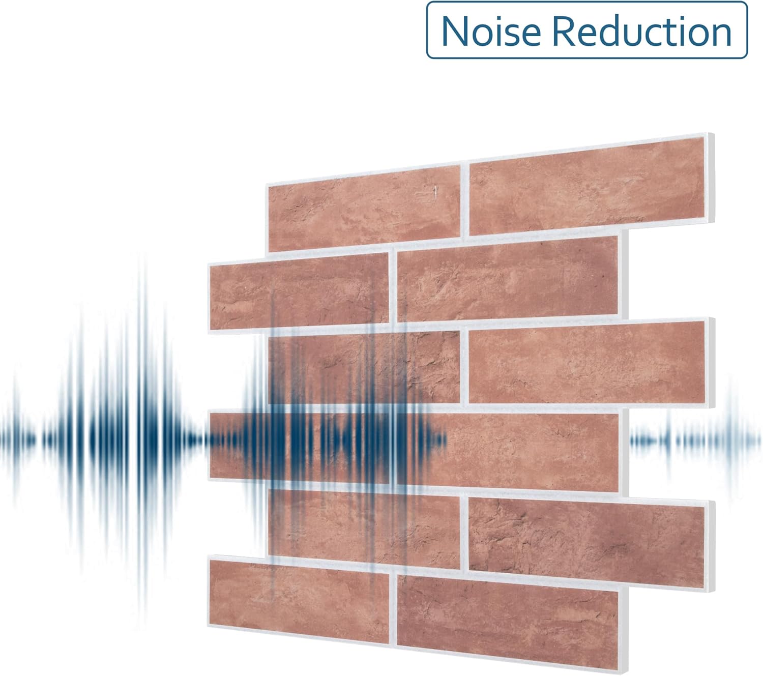 8-Pack Felt Acoustic Wall Panels, 11.8" x 11.8" PET Soundproof & Noise Cancelling Felt Tiles with 48 Adhesive Tabs, 3D Faux Brick Sound Absorbing Wall Paneling for Interior Wall Decor, Red