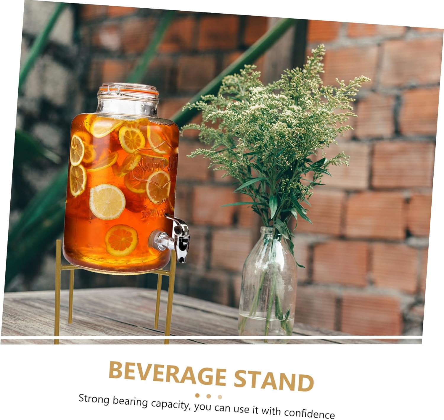 Cabilock Wine Can Holder Dispenser Stand Beverages Drinks Base for Beverage Dispenser Tea Dispenser Holder Water Jug Stand Beverage Dispenser Holder Metal Beverage Stand Iron Golden