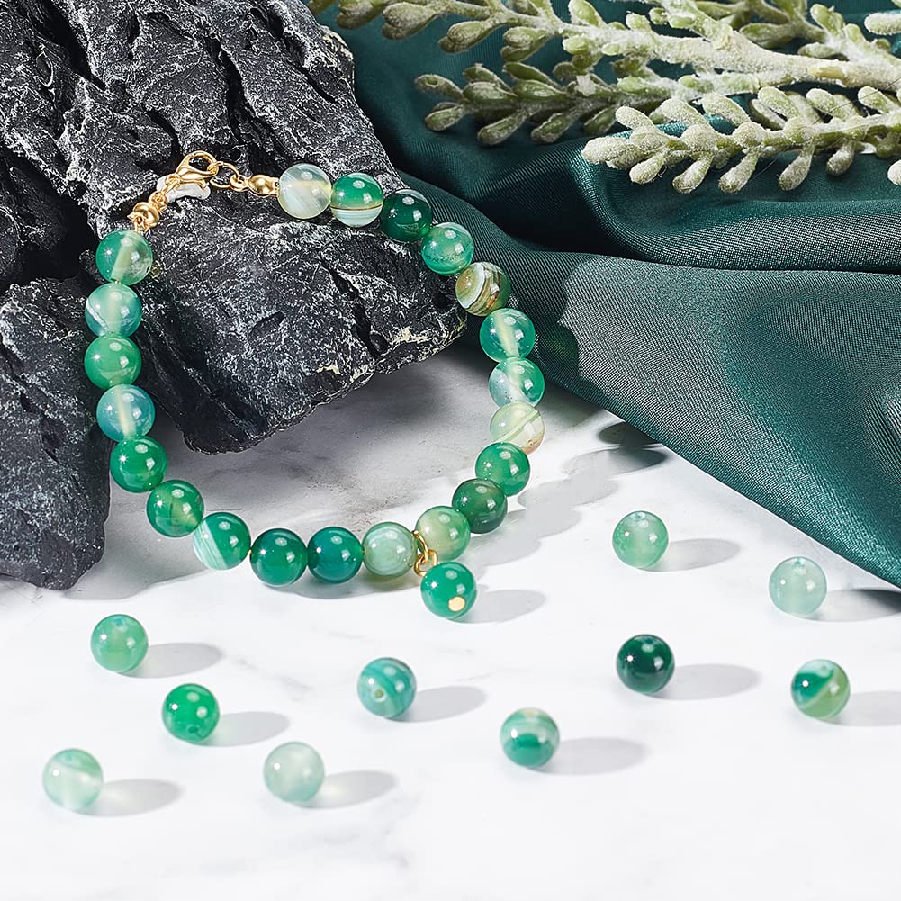 45 perline rotonde in malachite da 8 mm, pietre preziose naturali