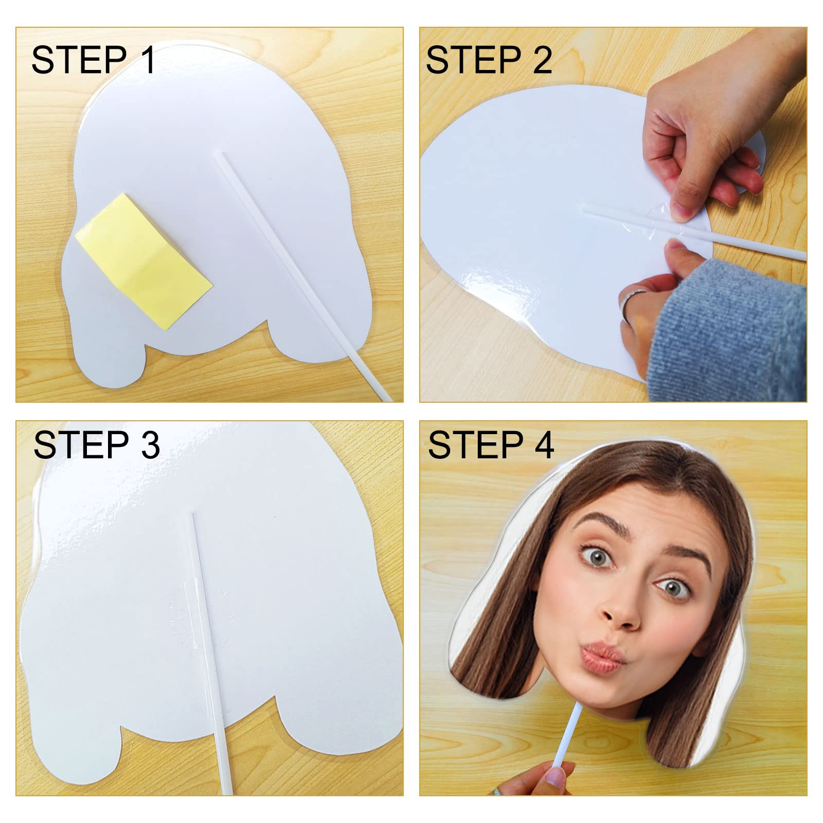 Masque Personnalisé Avec Votre Photo - Carton épais - Tige Incluse Ou élastique - Pour Anniversaire, Mariage, Fêtes - Rigolo ! - 14
