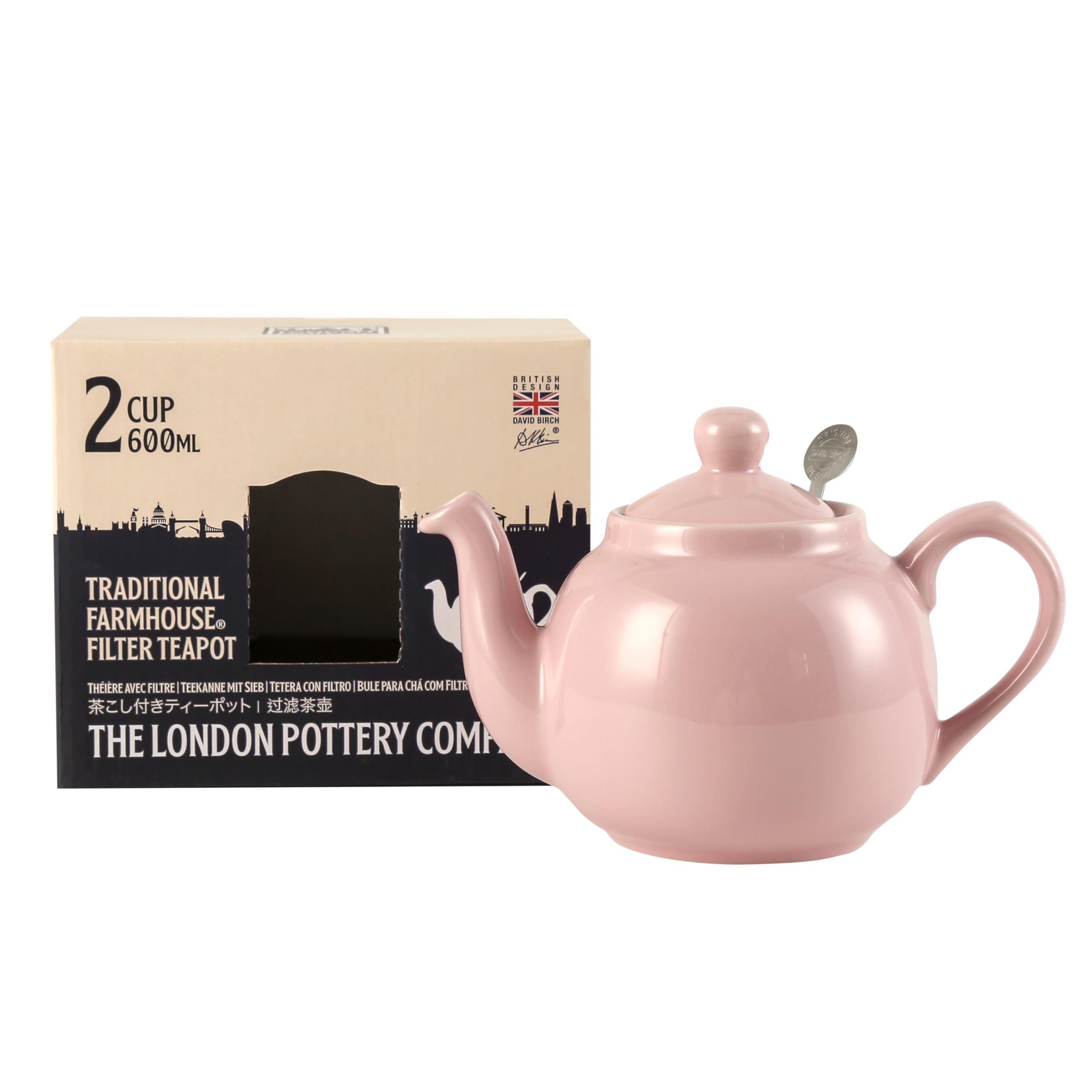 London Pottery Théière rustique en céramique avec infuseur Janpaese Sakura Rose, 2 tasses (600 ml)