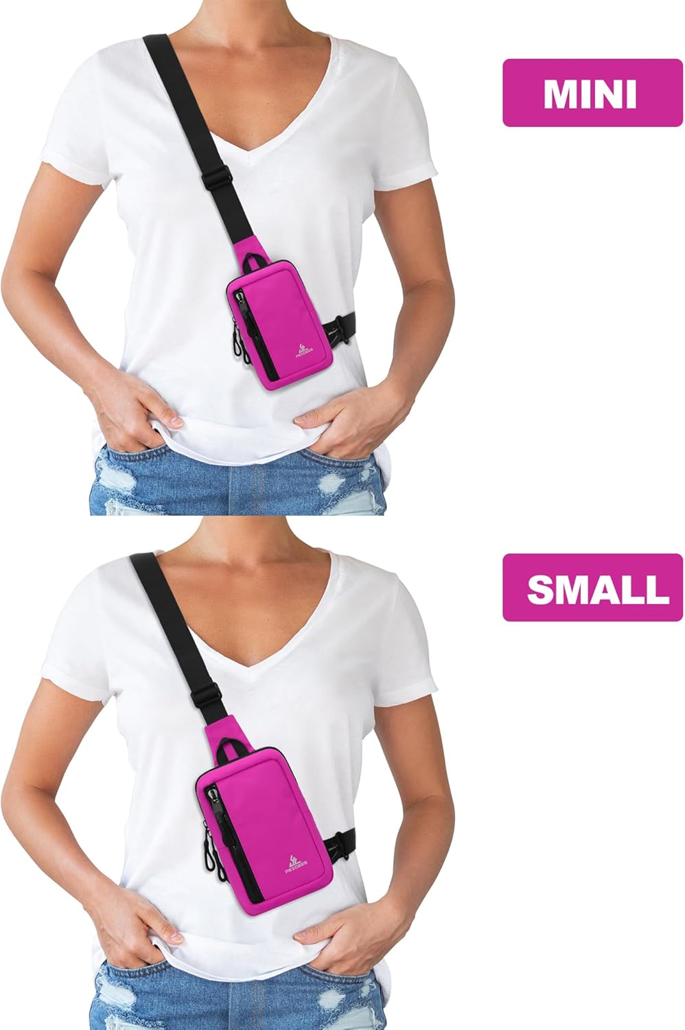 Peicees Small Crossbody Bag for Men Women Mini Sling Bag Travel Running Phone Daypack Cross Body Shoulder Bags, 2 Sizes, Mini Rose - Image 7