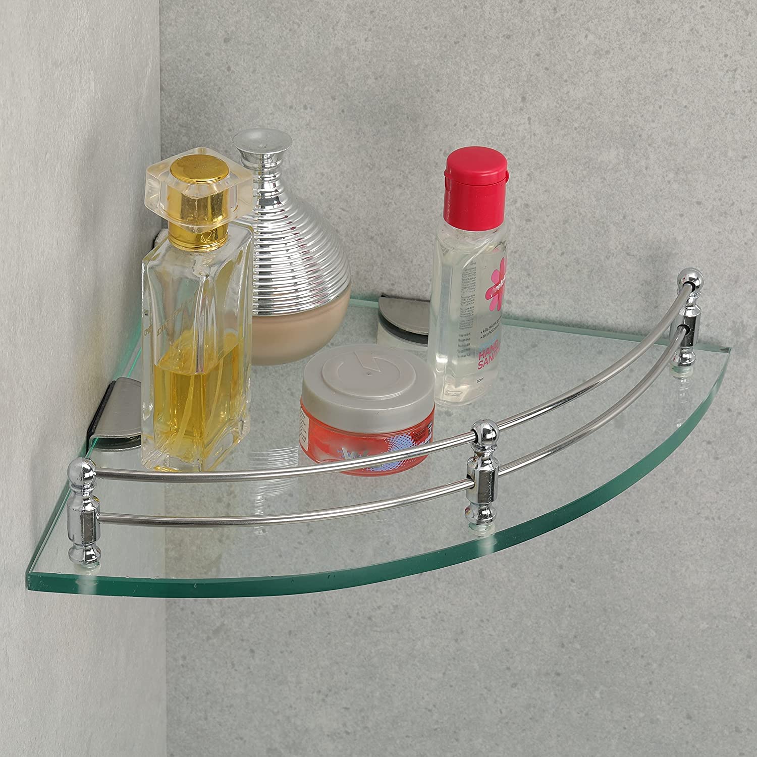 Buy JIALTO® Bathroom Shelf Corner/Transparent Glass Corner Shelf for ...