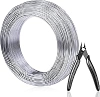 Anezus 18 Gauge Aluminum Wire 328FT Bendable Sculpting Wire for Jewelry Crafts Beading Floral Silver 1mm