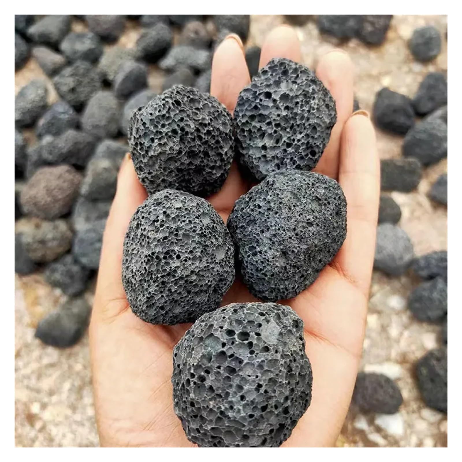 Maceta de Piedra volcánica porosa de 500 g y 3-6 cm for pecera, decoración de Acuario Cristal Natural en Bruto