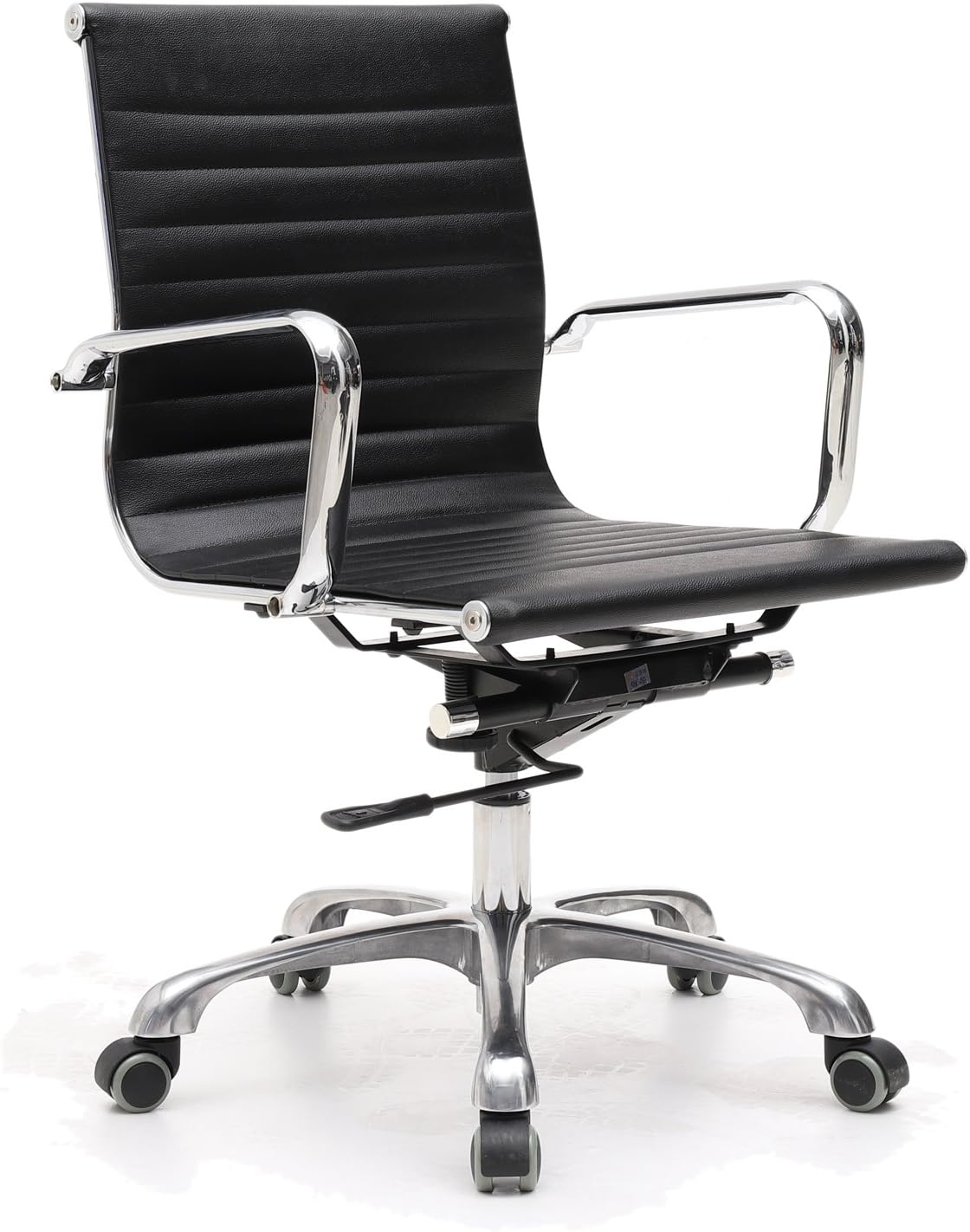 Mid Back Meeting Chair with Armrest, Black