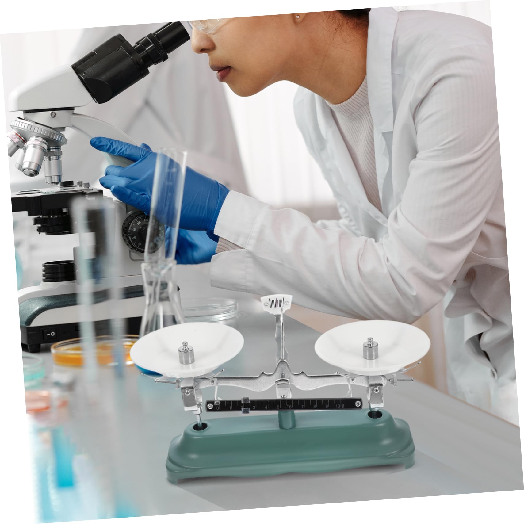PRETYZOOM 2 Juegos balanza pesas pesar largo peso escala industrial viga triple báscula de triple haz para laboratorio báscula portátil de triple haz abdominales